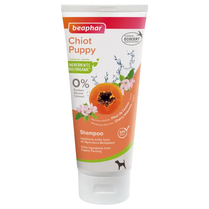 Beaphar – Shampoing Bio Fleur de Cerisier & Papaye pour Chiot – 200ml Promotion