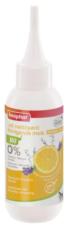 Expédié Aujourd'hui Beaphar - Lait Nettoyant Bio oreilles pour Chien et Chats - 100 ml