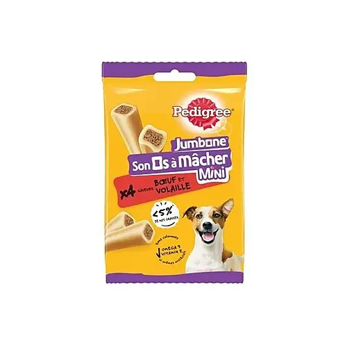 Pedigree – Jambon Os &agrave; M&acirc;cher Mini B&oelig;uf et Volaille pour Petit Chien – 160g Prix Choc
