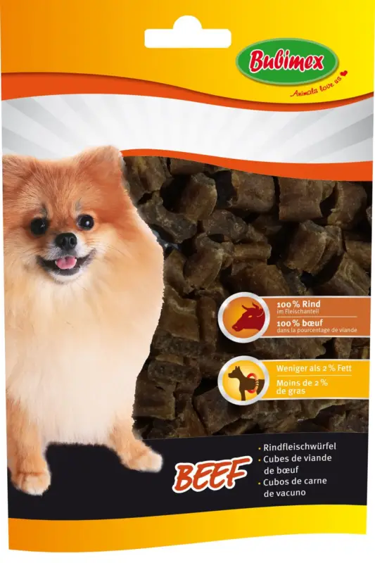 Jusqu'à Épuisement Des Stocks Bubimex - Friandises Cubes Boeuf pour Chien - 80g