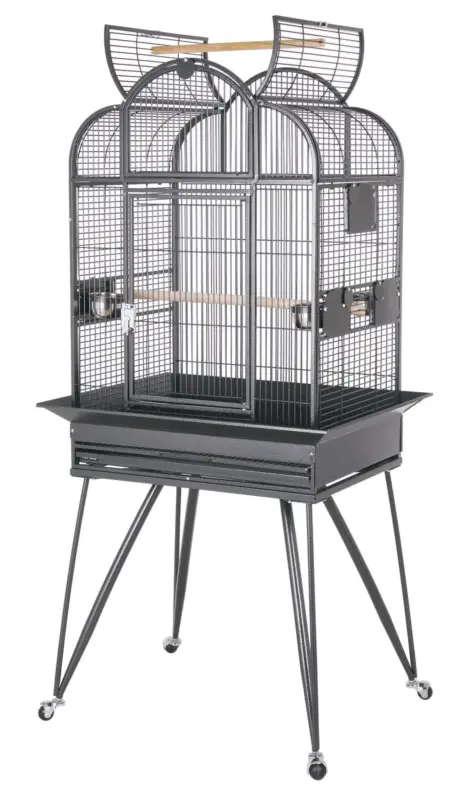 United Bird – Cage Borghese avec Roulettes pour Oiseaux – Anthracite Offre Spéciale