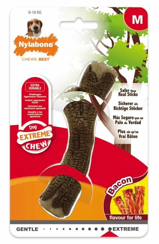 Offre Limitée Anka - Jouet Stick Nylabone Wooden au Bacon pour Chien - M