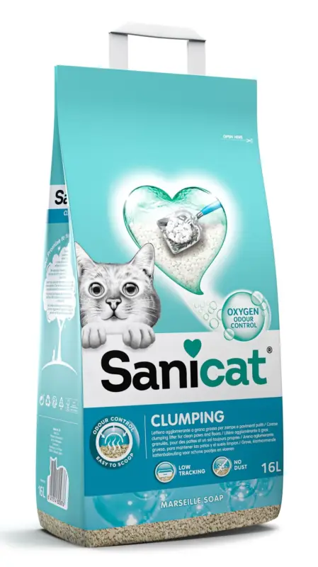 Sanicat - Litière Agglomerante à l'Oxygene Actif pour Chat - 16L Livraison Express