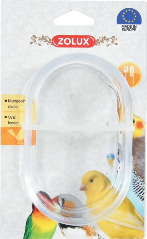 Zolux – Mangeoire Ovale Transparente pour Oiseaux Commander Maintenant