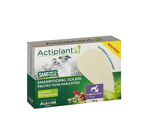 ActiPlant' - Shampoing Solide Protection Parasites pour Chien et Chat - 100g Petit Prix
