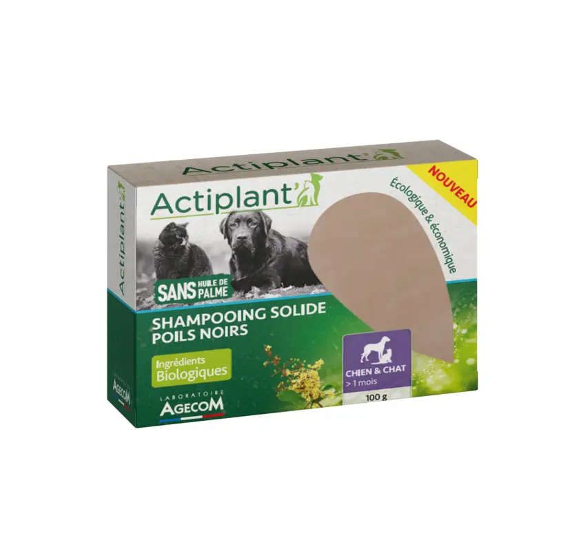 Super Prix ActiPlant' – Shampoing Solide Poils Noirs pour Chien et Chat – 100g