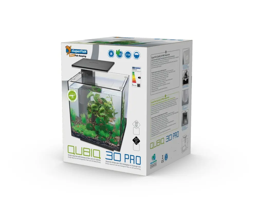 Superfish - Aquarium Equipé Qubiq Pro 30 pour Poisson - Noir Seulement Aujourd'hui