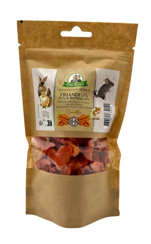 Paiement Sécurisé Gasco – Sachet Friandises Carotte pour Rongeur – 100g
