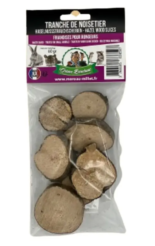 Retour Gratuit Gasco - Sachet Friandises Tranches de Noisetier pour Rongeur - 60g