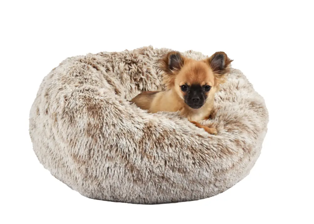 Haute Qualité Bobby - Coussin Donut Poilu Taupe pour Chien
