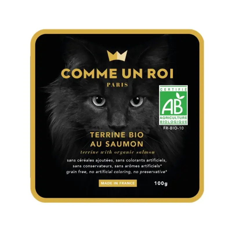 Comme Un Roi - Terrine Bio au Saumon pour Chat - 100g Affaire À Saisir