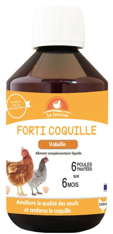 Commande En Gros Le Fermier – Aliment Compl&eacute;mentaire Forti Coquille pour Basse cour – 250ml