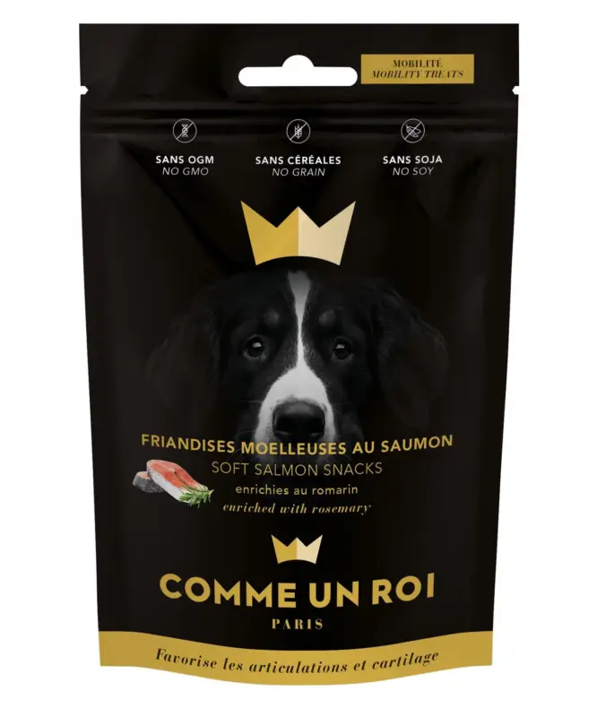 Nouveauté Comme Un Roi – Friandises Mobility au Saumon et Romarin pour Chien – 100g