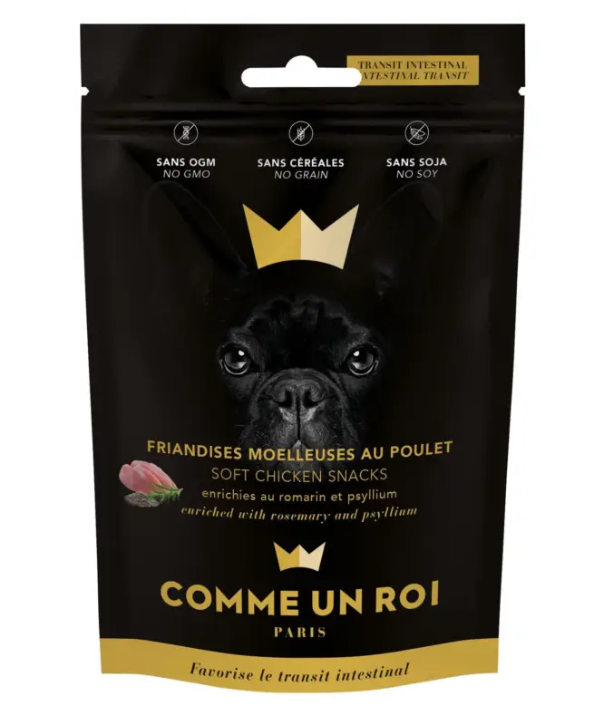 Petit Prix Comme Un Roi - Friandises au Poulet Romarin et Psyllium pour Chien - 100g