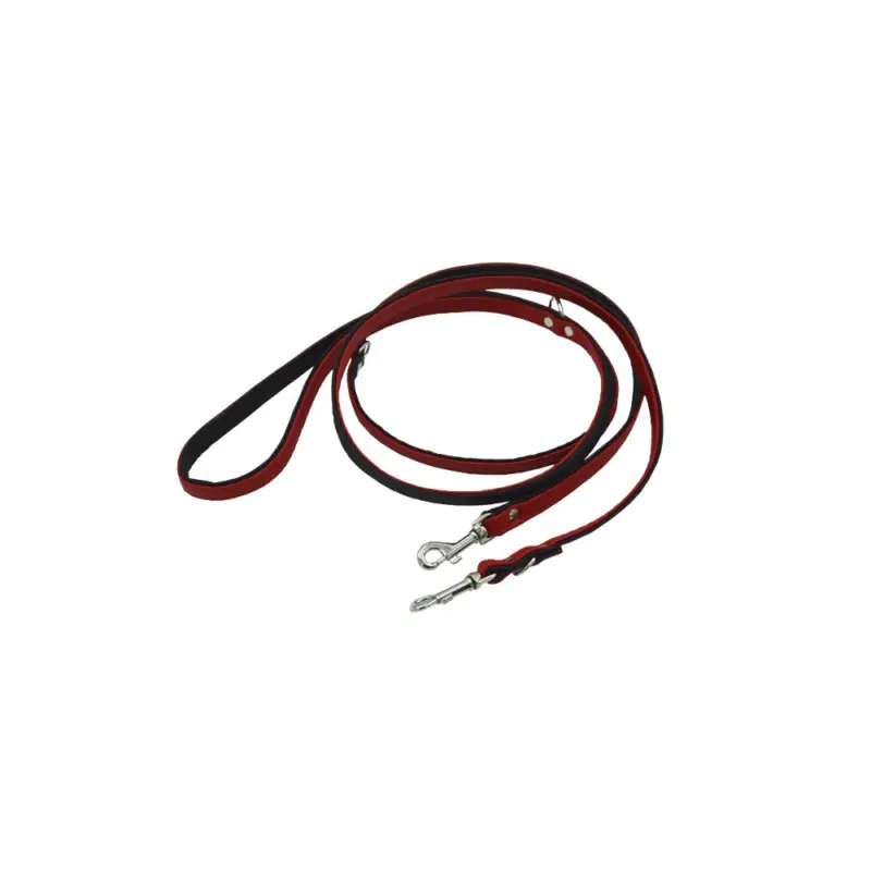 Remise Comme Un Roi – Laisse Cuir Ajustable So Funky Rouge / Noir pour Chien – 200cm