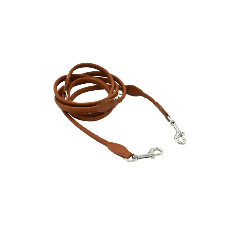 Comme Un Roi - Laisse Cuir Ajustable So Chic Caramel pour Chien et Chat - 220cm Authentique