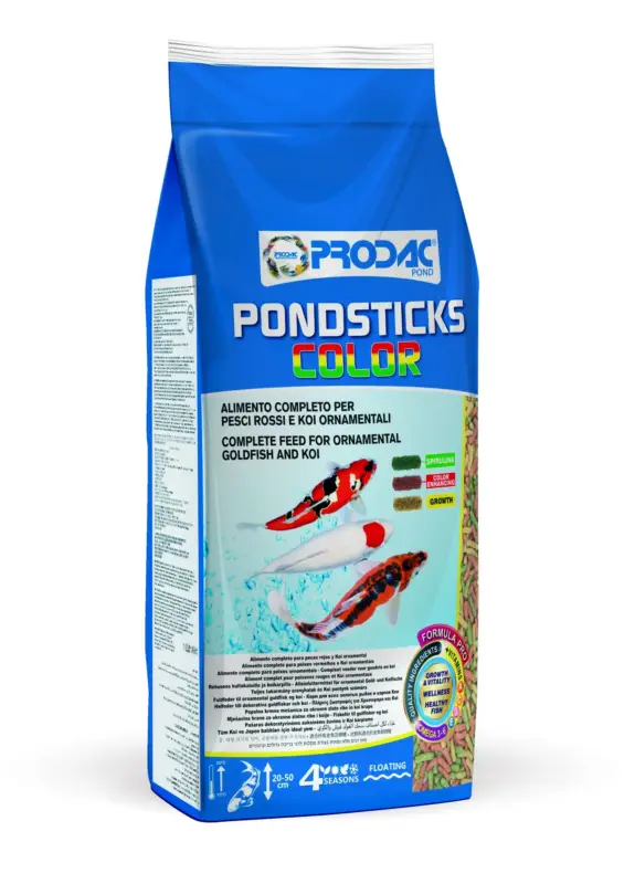 Prix Bas Prodac - Aliment Complet Pondsticks Color pour Poissons de Bassin - 32L