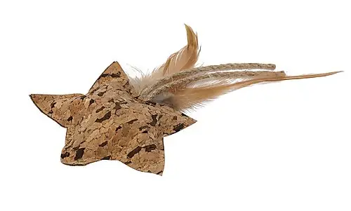 Wouapy – Jouet Etoile en Li&egrave;ge avec Plumes pour Chat Offre Limitée