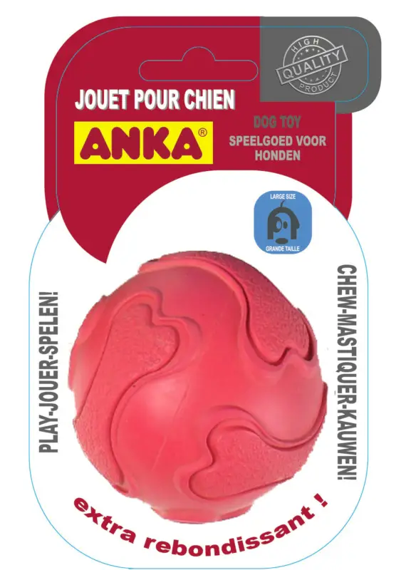 Anka – Balle Caoutchouc Dure Extrabounce pour Chiens – 9cm Prix Promo