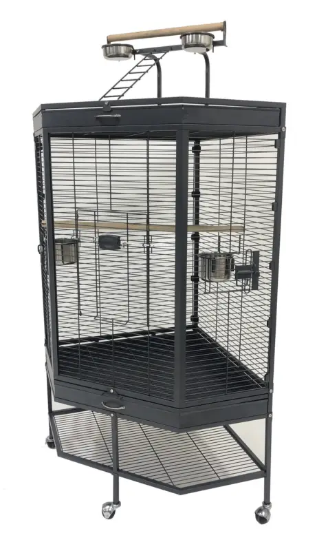 Commande En Gros United Bird - Cage d'Angle Fortura pour Oiseaux et Perroquets - 94x70x165cm