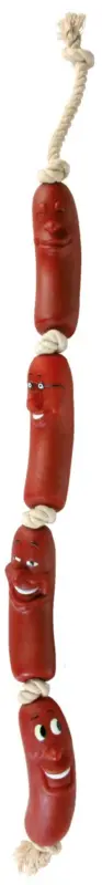 Trixie - Jouet Chaîne Saucisse Vinyle pour Chien - 75cm Commander Vite