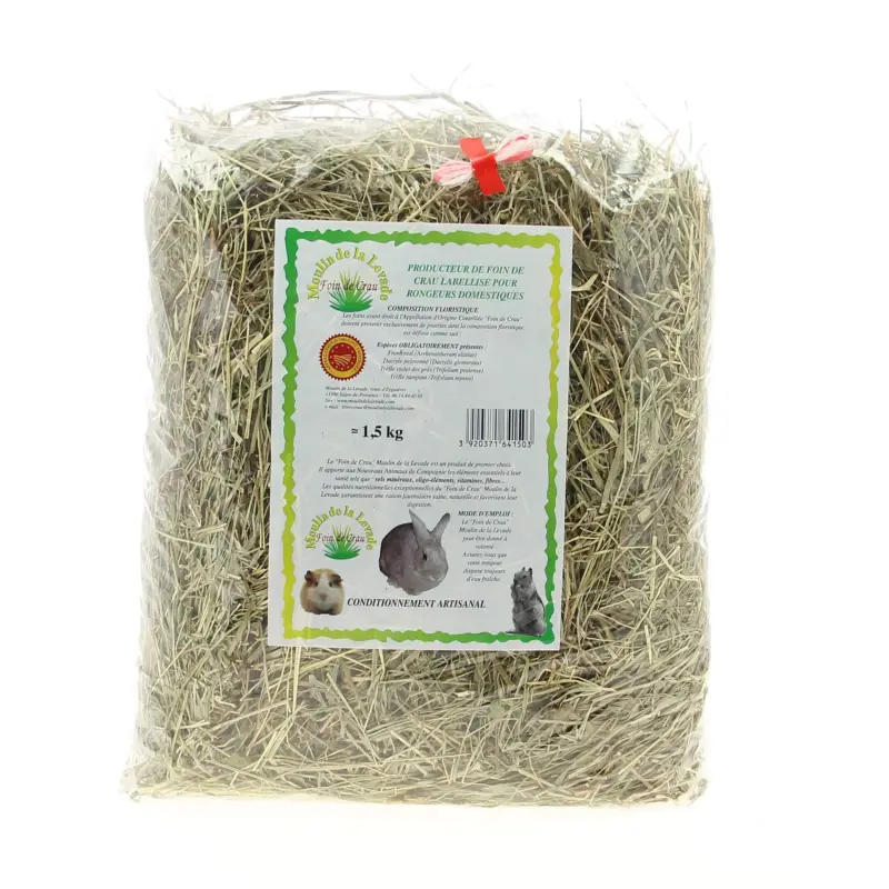 Paiement Sécurisé Le Moulin de la Levade – Foin de Crau AOP pour Rongeur – 1,5Kg