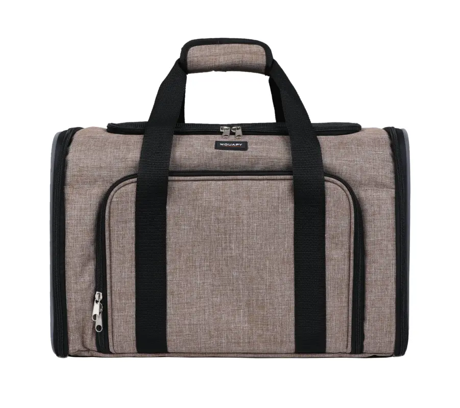 Wouapy - Sac de Transport Camping Beige pour Chien - 45x25x28cm Usine Directe