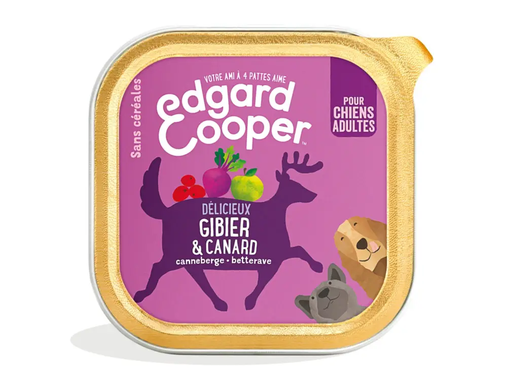 Edgard & Cooper – Barquette au Canard et Gibier pour Chien – 300g Vente Directe