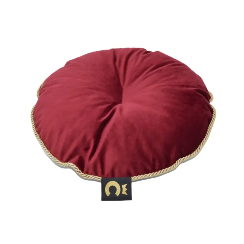 Comme Un Roi – Coussin Rond Palace Rouge pour Chien – 40cm Paiement Sécurisé