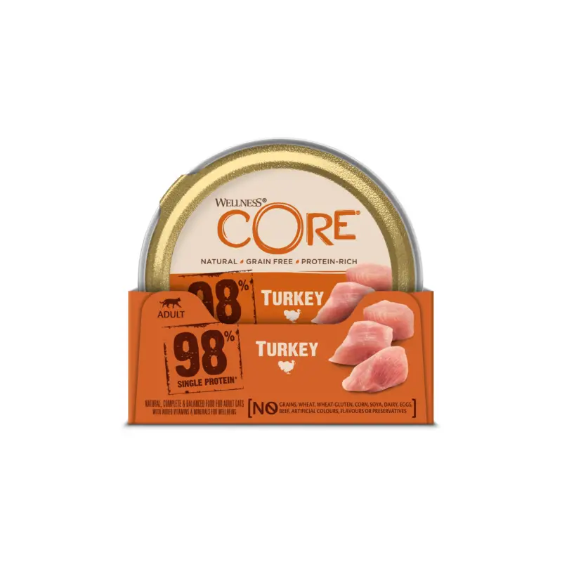 Wellness CORE – Repas Complet Naturel &agrave; la Dinde pour Chat – 85g Super Prix