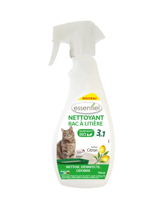 Promotion Essentiel – Spray Nettoyant Bac &agrave; Liti&egrave;re pour Chat – 750ml