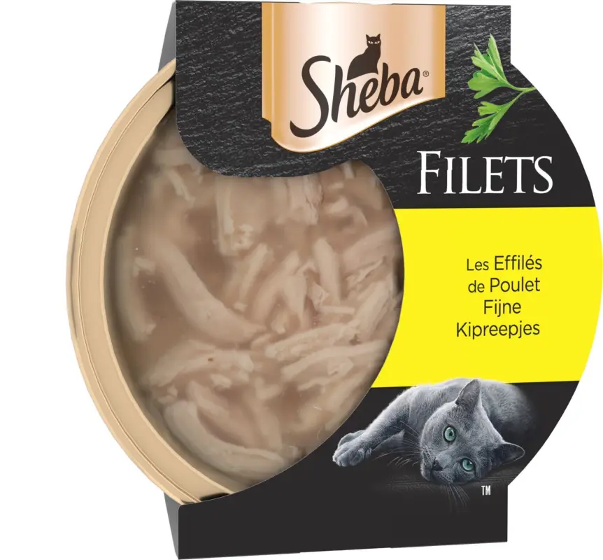 Sheba – Repas les Effil&eacute;s de Poulet pour Chat – 60g Usine Directe