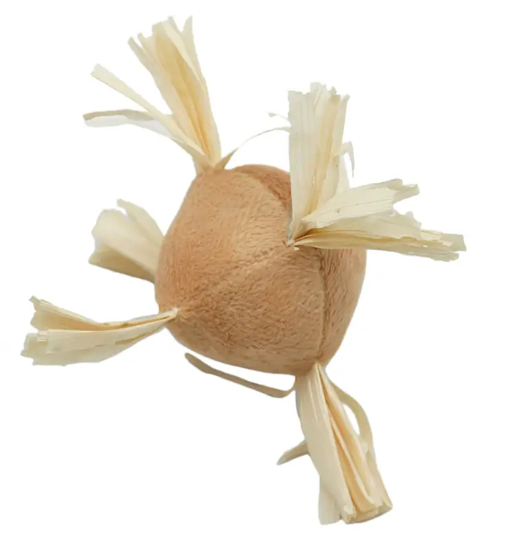 Usine Directe Animalis – Jouet Balle Franges Beige pour Chat – 11cm