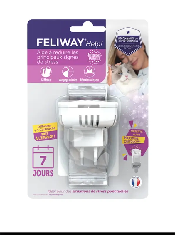Feliway Help – Diffuseur + 1 Cartouche pour le Stress du Chat Réduction