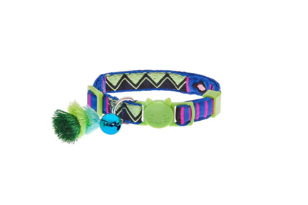 Ferribiella – Collier Anti-Etranglement Bohemian pour Chats – Vert Prix Bas