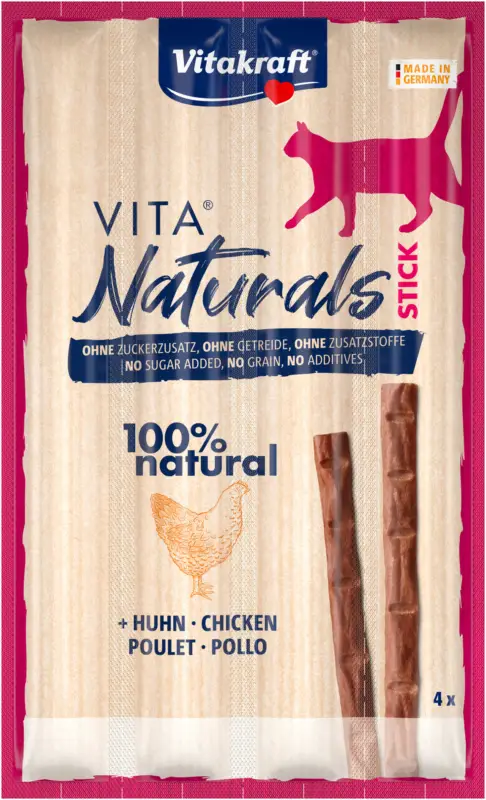Vitakraft – Friandises Vita Naturals Sticks au Poulet pour Chat -4x5g Paiement Sécurisé