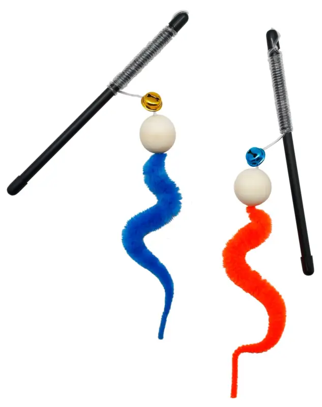 Livraison Express Anka – Canne &agrave; P&ecirc;che Balle Bois et Serpentin pour Chat – 34cm