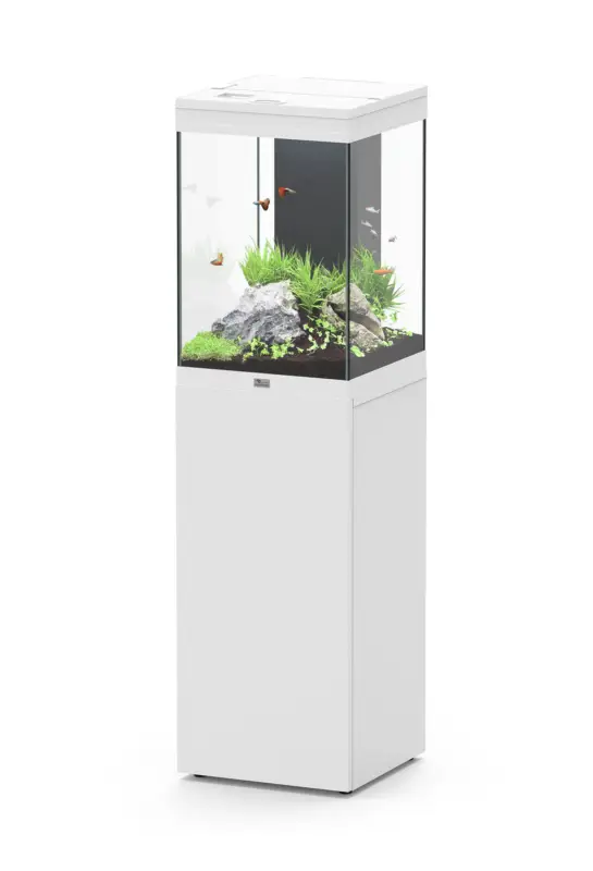 Aquatlantis – Aquarium AQUA TOWER 96 LED 2.0 Filtre Int&eacute;gr&eacute; 79L – Blanc Top Vente