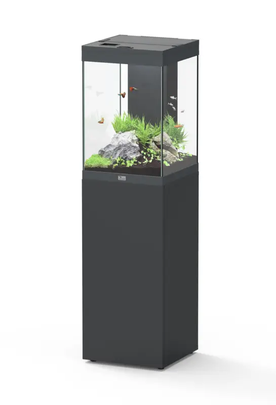 Populaire Aquatlantis – Aquarium AQUA TOWER 96 LED 2.0 Filtre Int&eacute;gr&eacute; 79L – Gris Anthracite