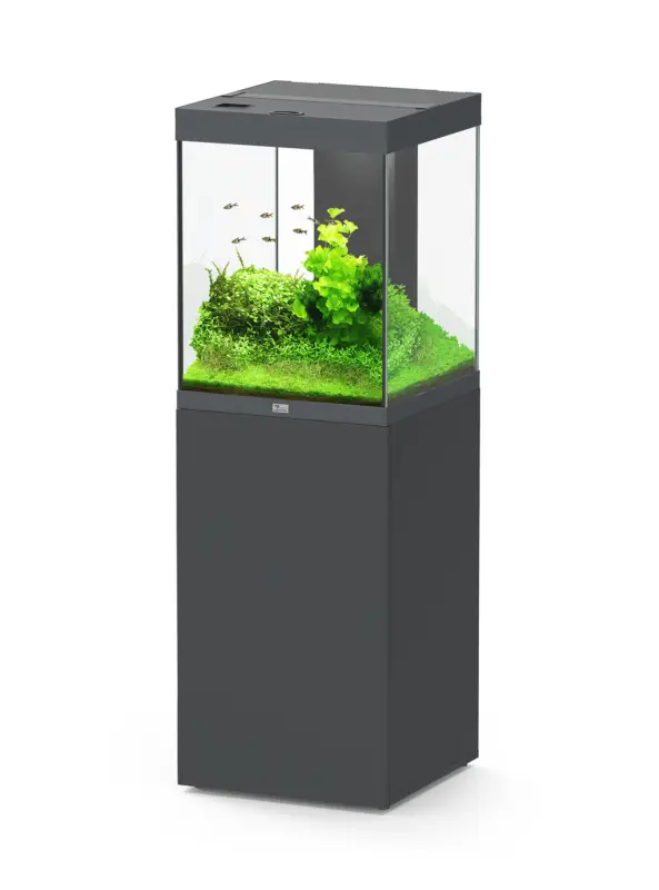 Aquatlantis – Aquarium AQUA TOWER 163 LED 2.0 Filtre Int&eacute;gr&eacute; 133L – Gris Anthracite Nouvelle Collection