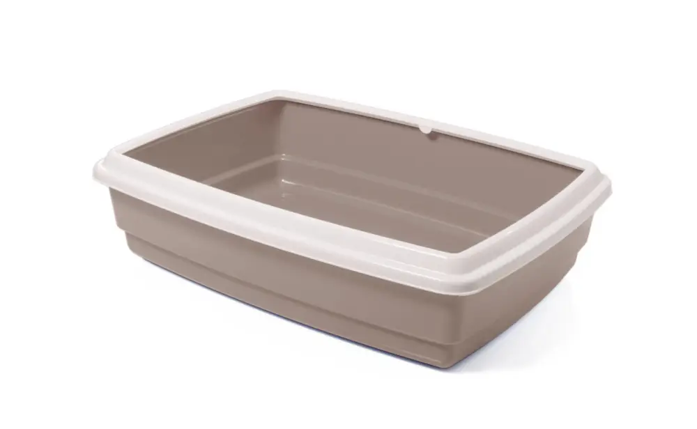 Réduction Animalis – Bac &agrave; Liti&egrave;re Jumbo avec Rebord pour Chat – Gris