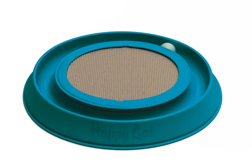 Animalis – Jouet Attrape Balle Griffoir Happycat pour Chat Bleu Meilleure Vente
