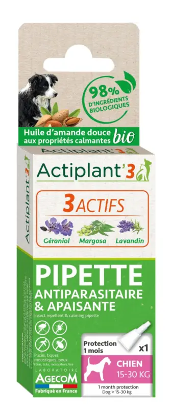 Bon Plan DeBonPoil – Pipette Antiparasitaire et Apaisante pour Chien de Moyenne Taille – x1