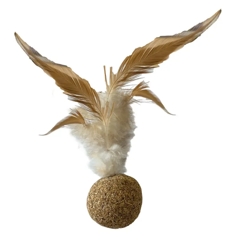 Top Vente Croci – Jouet Boule Plume Euphoria Silverine pour Chats – 3,5cm