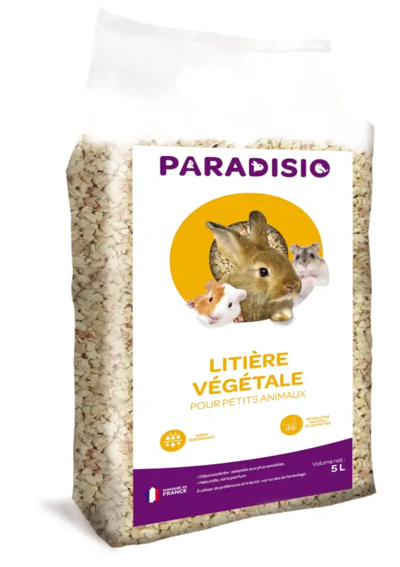 Offre Spéciale PARADISIO – LITIERE VEGETALE POUR RONGEURS – 5L