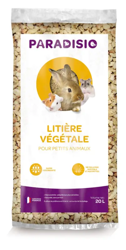 Paradisio – Liti&egrave;re V&eacute;g&eacute;tale pour Rongeurs – 20L Prix Réduit
