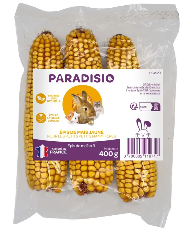 Paradisio – Epis de Ma&iuml;s Jaune x3 pour Rongeurs – 400g Offre Spéciale