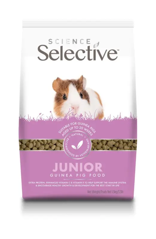 Certifié Supreme Science – Aliment Selective Junior pour Cochon d'Inde – 1,5Kg