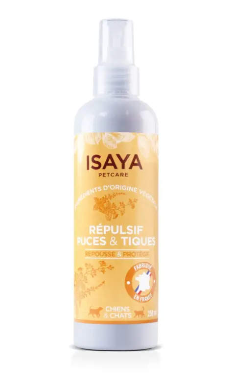 Achat Immédiat Isaya – Spray R&eacute;pulsif Puces et Tiques pour Chien et Chat – 250ml