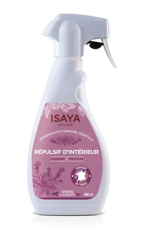 Isaya – R&eacute;pulsif Int&eacute;rieur Naturel pour Chien et Chiot – 500ml Paiement Sécurisé